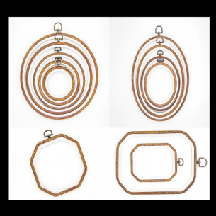 Embroidery Hoop Set Imitated Wood Display Frame Embroidery Hoops Circle Cross Stitch Hoop Ring for Art Craft Sewing and Hanging Ornaments Decor