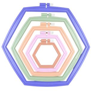 NEW arrival Sewing Craft Colorful hexagon ABS Plastic Embroidery Hoops cross stitch hoop