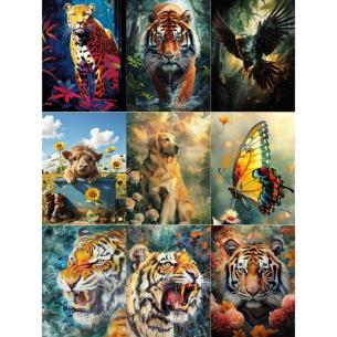 Animal Diamond Painting Kits for Adults, 5D Diamond Art Kit,DIY Full Drill Diamond Art Sets with Tools, Beginner-Friendly Craft Projects for Home Wall Decor or Gift