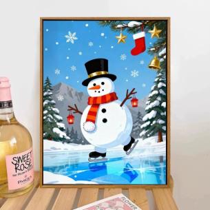 Easy Acrylic Watercolor Christmas Paint by Numbers Canvas Arts and Crafts for Wall Decor Holiday Gift