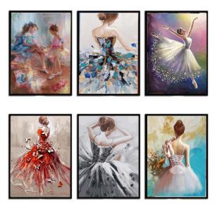 Direct Factory Ballet Girl Woman Flowers Paint by Numbers Kit for Adults Beginner