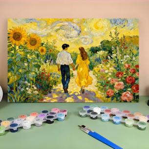 Van Gogh Monet Paint by Numbers Canvas for Home Decor