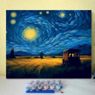 Van Gogh Starry Night DIY Paint to Number Kits for Adult