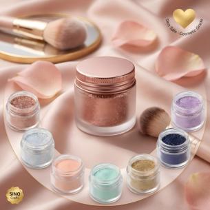 Cosmetic Glitter Set for Face Body & Eyes, 8 Shades Skin-Safe Hypoallergenic - 8×6g Frosted Glass Jars with Rose-Gold Lids in Luxury Pink Gift Box - Festival, Stage, Wholesale OEM