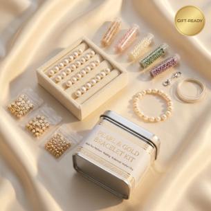 Pearl & Gold Bracelet Kit Premium Wedding & Bridesmaid DIY Set ODM