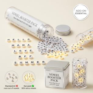 Vowel Booster Pack  A-E-I-O-U Letter Beads Refill Wholesale Bulk