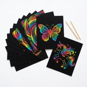 Rainbow Scratch Art Paper | 20 Sheets + Stylus | Kids DIY Pack | Wholesale OEM