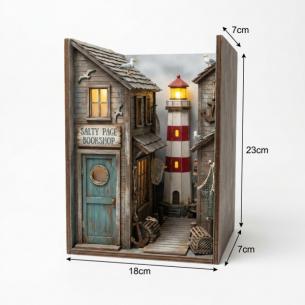 Seattle Lighthouse Bookshop Book Nook | DIY Coastal Diorama | LED Beacon | Wholesale OEM