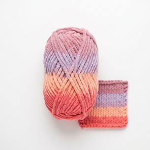 Chunky Chenille Blanket Yarn | Self-Striping Ombre 300g | Single Skein Bulk