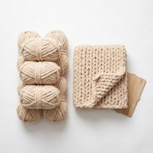 Chunky Knit Blanket DIY Pack | Throw Size 50x60 in | Wholesale OEM