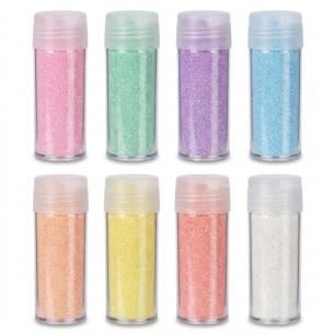 Pastel 8-Color Craft Glitter Tube Set — Spring Wedding & Baby Shower Mass Retail Pack