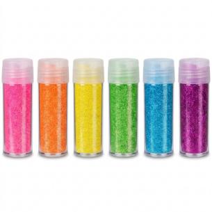 Neon 6-Color Glitter Shaker Set — UV Reactive Party Pack for Halloween, Festival & Glow Crafts