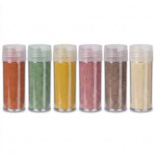 Earth Tone 6-Color Glitter Set — Boho Wedding & Rustic Craft Mass Retail Pack