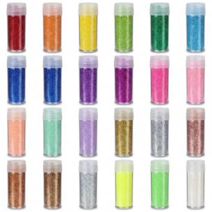 24-Color Mega Glitter Pack — School & Education Bulk Pot Set for Classrooms and Craft Programs