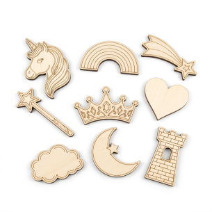 Decorate Your Own Unicorn & Fantasy Wooden Shape Pack — 9-Piece La