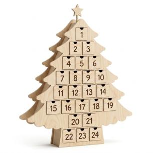 Wholesale Nordic Wooden Advent Calendar — Custom OEM/ODM, FSC Birch, 24 Refillable Drawers, MOQ 200