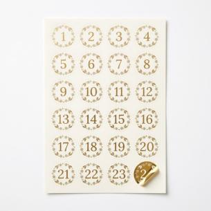 24-Day Advent Calendar Number Stickers — Gold Foil, OEM/ODM