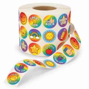  Teacher Reward Sticker Roll — 1,000+ Motivational Stickers per Roll