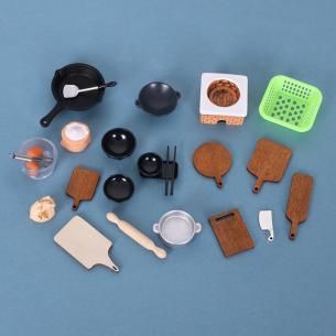 Dollhouse Miniature Cookware Set – Pots, Pans, Bowls & Trays | 1:12 Kitchen Food-Play Accessories – Bulk Wholesale OEM