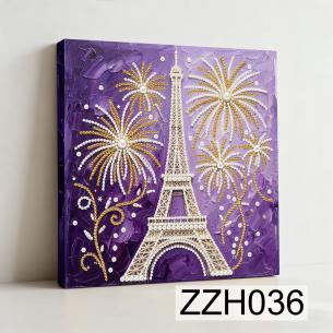 Eiffel Tower Fireworks – Framed Pearl Diamond Painting, 20×20 cm and 30×30 cm