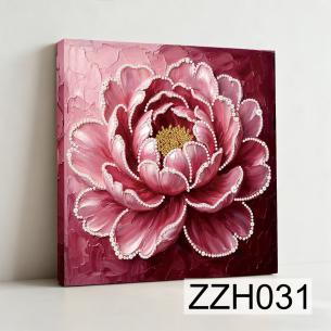 Pink Peony Bloom – Framed Pearl Diamond Painting, 20×20 cm and 30×30 cm