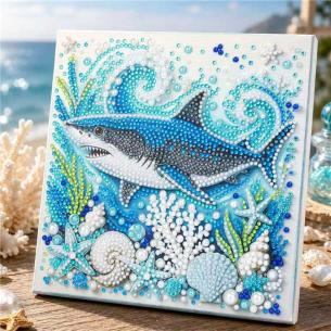 Dolphin Reef – Framed Pearl Diamond Painting, 20×20 cm and 30×30 cm
