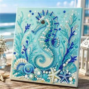 Seahorse Reef – Framed Pearl Diamond Painting, 20×20 cm and 30×30 cm