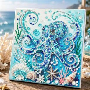 Octopus Reef – Framed Pearl Diamond Painting, 20×20 cm and 30×30 cm