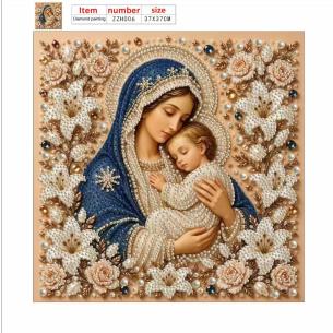 Madonna and Child – Framed Pearl Diamond Painting, 20×20 cm and 30×30 cm