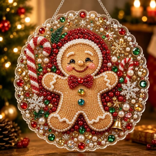 Gingerbread Man Ornament – Pearl Acrylic Hanging Ornament, 20×20 cm and 30×30 cm