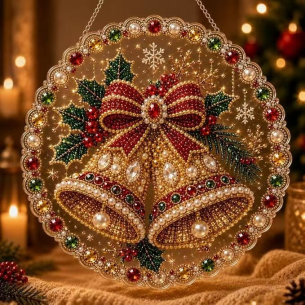 Golden Bells Ornament – Pearl Acrylic Hanging Ornament, 20×20 cm and 30×30 cm