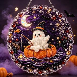 Ghost Fishing Ornament – Pearl Acrylic Hanging Ornament, 20×20 cm and 30×30 cm