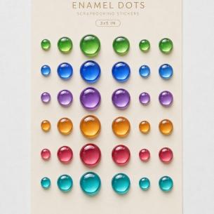 Jewel Translucent Enamel Dots – 60 Self-Adhesive Dots, 6/10/14 mm, 3×5 in Sheet