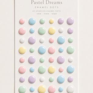 Pastel Nursery Enamel Dots – 60 Self-Adhesive Dots, 6/10/14 mm, 3×5 in Sheet