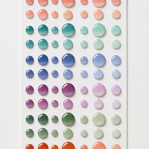 Ombre Gradient Enamel Dots – 60 Self-Adhesive Dots, 6/10/14 mm, 3×5 in Sheet