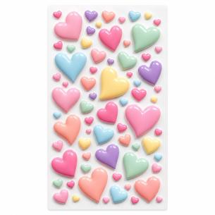 Enamel Hearts – Self-Adhesive 3D Enamel Craft Stickers