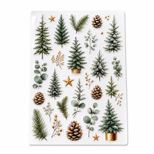 Nordic Fir and Pinecone – OEM Die Cut Sticker Sheets