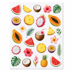 Tropical Fruit – OEM Die Cut Sticker Sheets