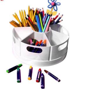 10-Inch Rotating Desk Organizer and Pen Caddy – Custom Plastic Storage Box