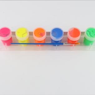 6-Color Strip Pot Washable Watercolor Finger Paint – Connected Pods with Paintbrush