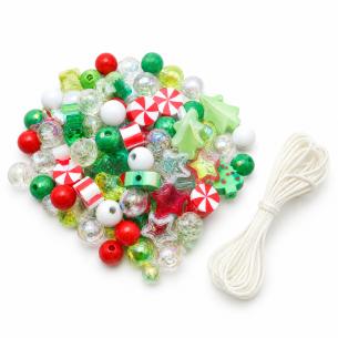 Wholesale Christmas Bead Mix with Cord