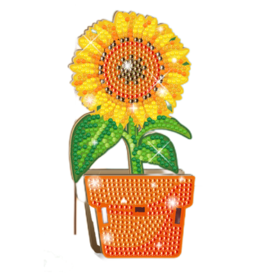 DIY Crystal Art Sunflower Flower Pot