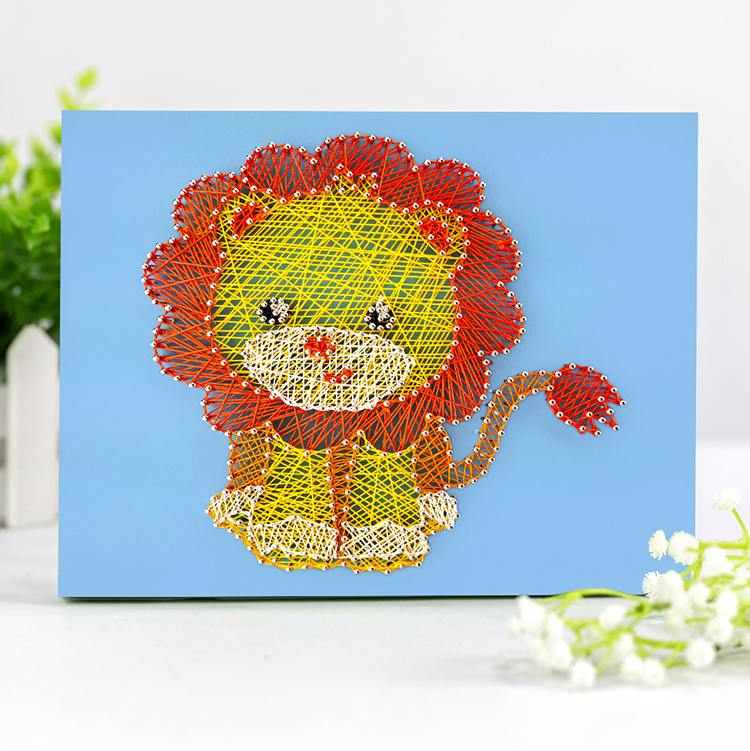 JNSR-4 Wholesale DIY lion string art kit with accessory for decoration