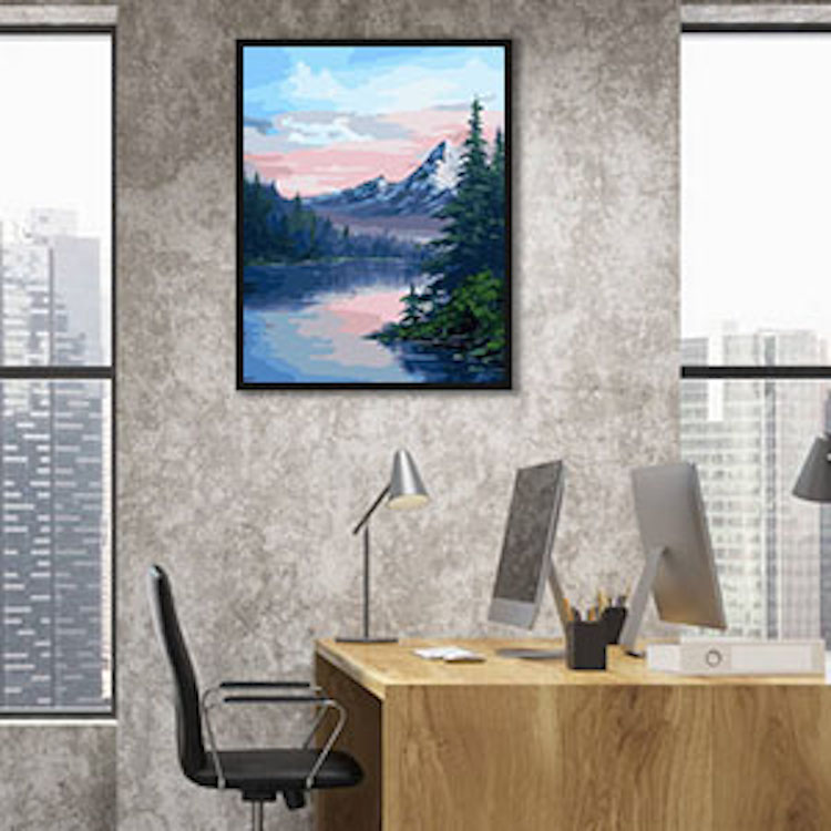 BA-008 DIY Paint by Numbers for Adults and Kids, “Rocky Mountain Sunset”