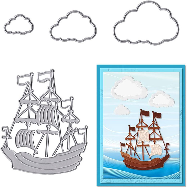 ACD04-2 PCS Sea Boat Die Cuts For Card Making
