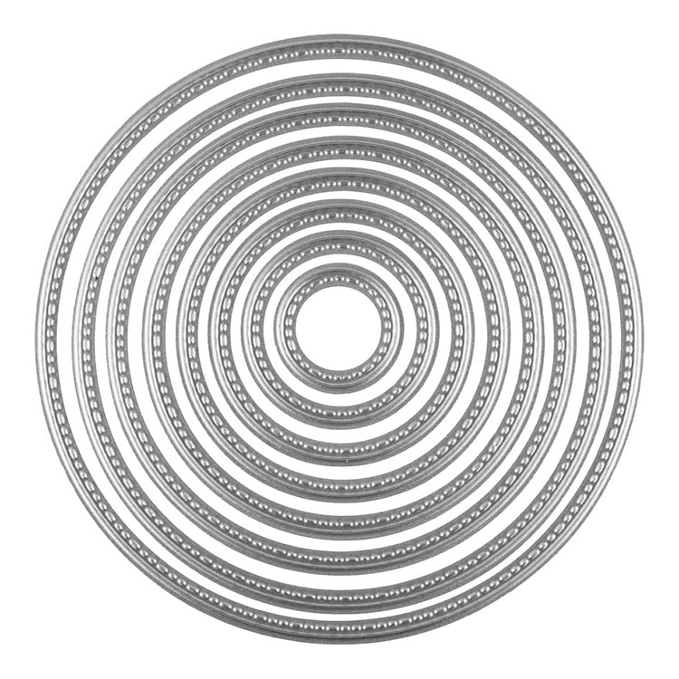 ACD03-8pcs Stitched Round Frame Metal Cutting Dies For Scrapbook