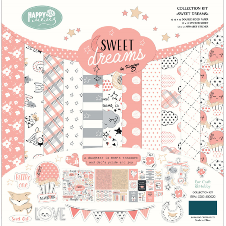 Book Pattern Printed Paper Pad for Scrapbooking Paper Cardmaking Crafting