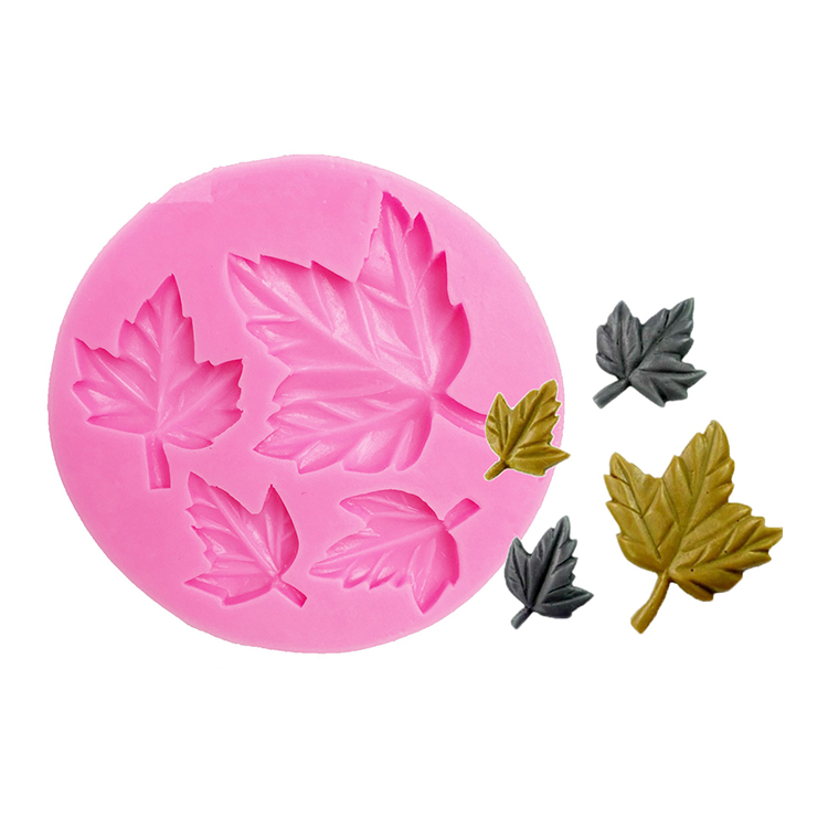 BSM003 DIY Maple Leaf Silicone Fondant Cake Molds for Decoration