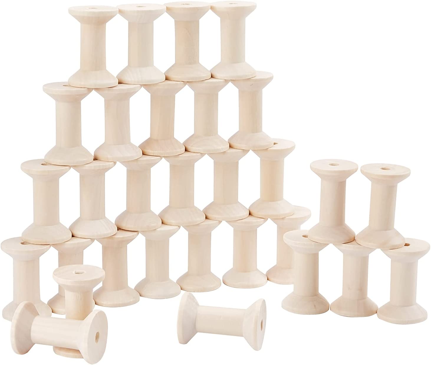 Natural Color Unfinished Wooden Spools For Embroidery Thread