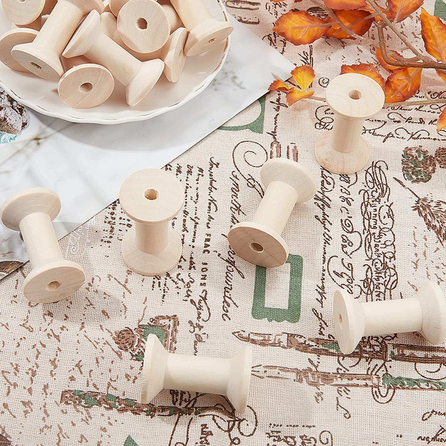 Birch Wood spools for Crafts and Unfinished Wood Ornaments